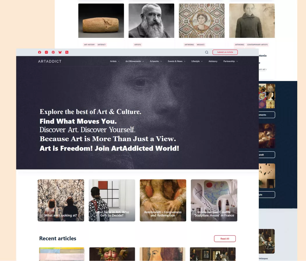 Art Magazine — previzualizarea designului site-ului