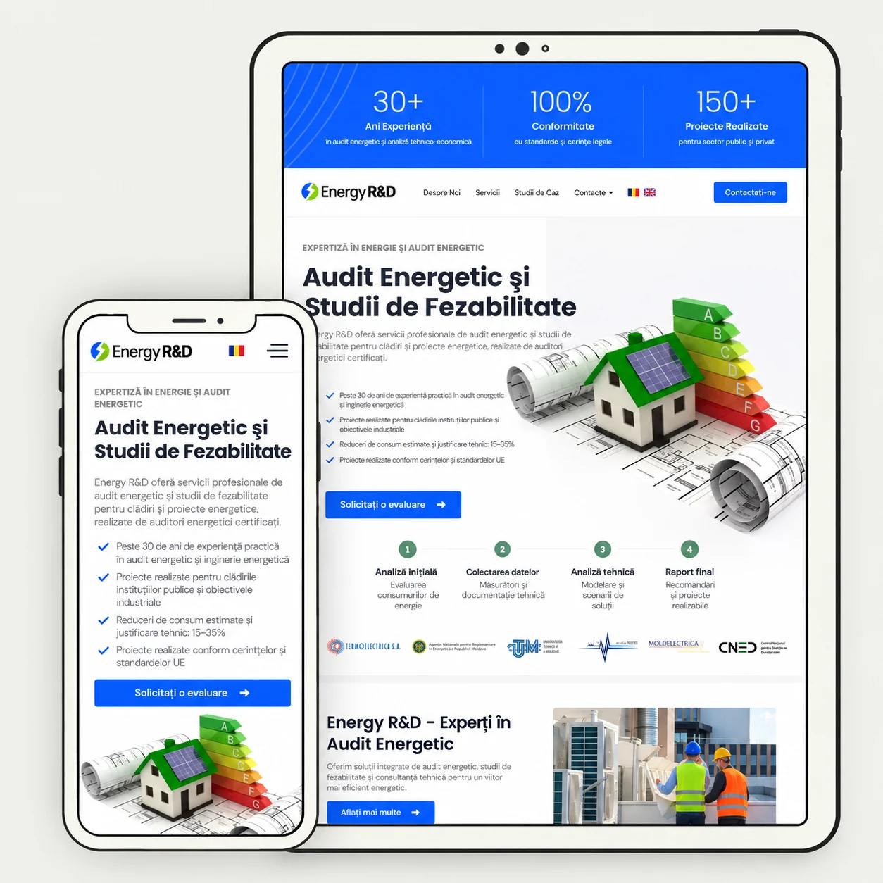 Energy R&D — previzualizarea designului site-ului