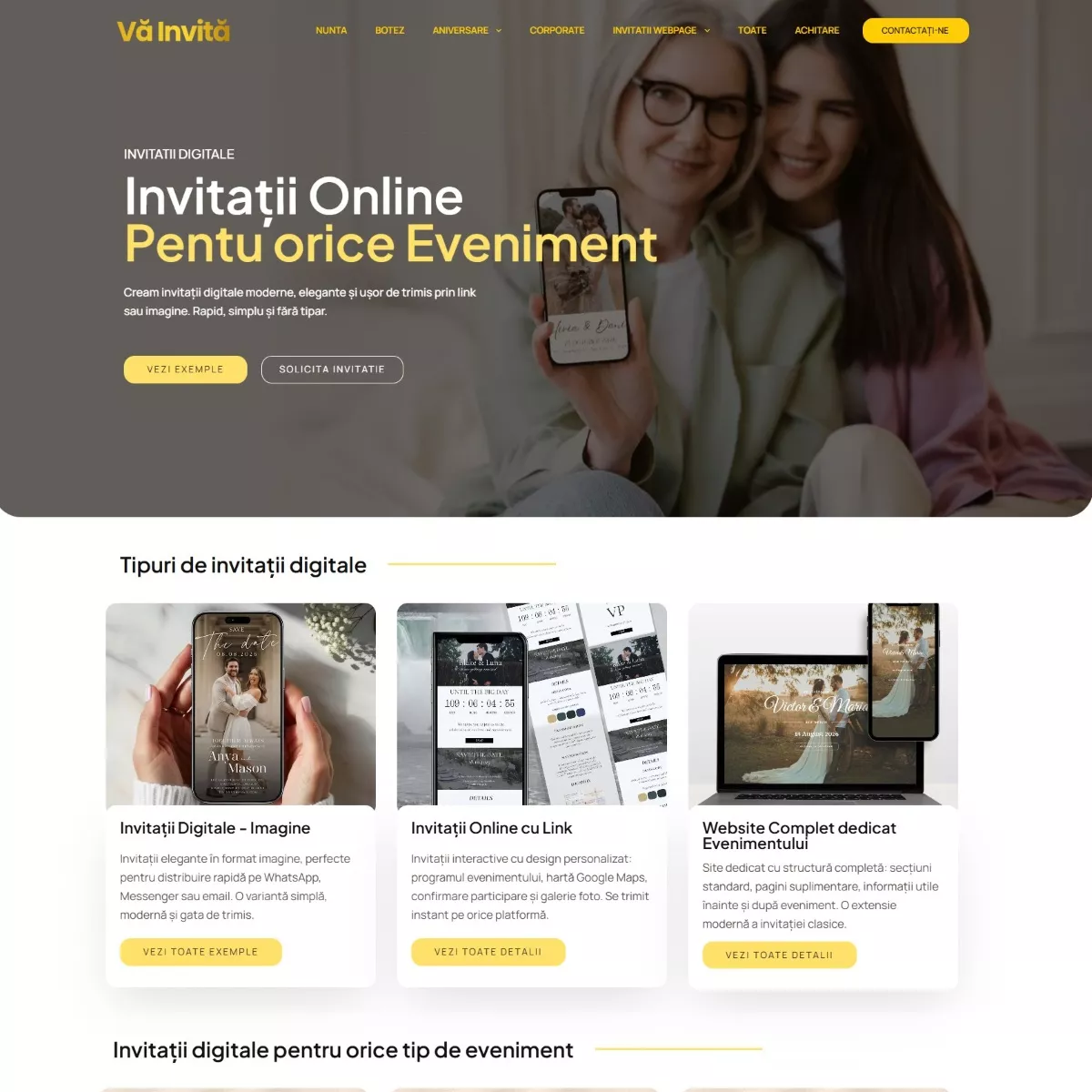 Va-invita.com — previzualizarea designului site-ului