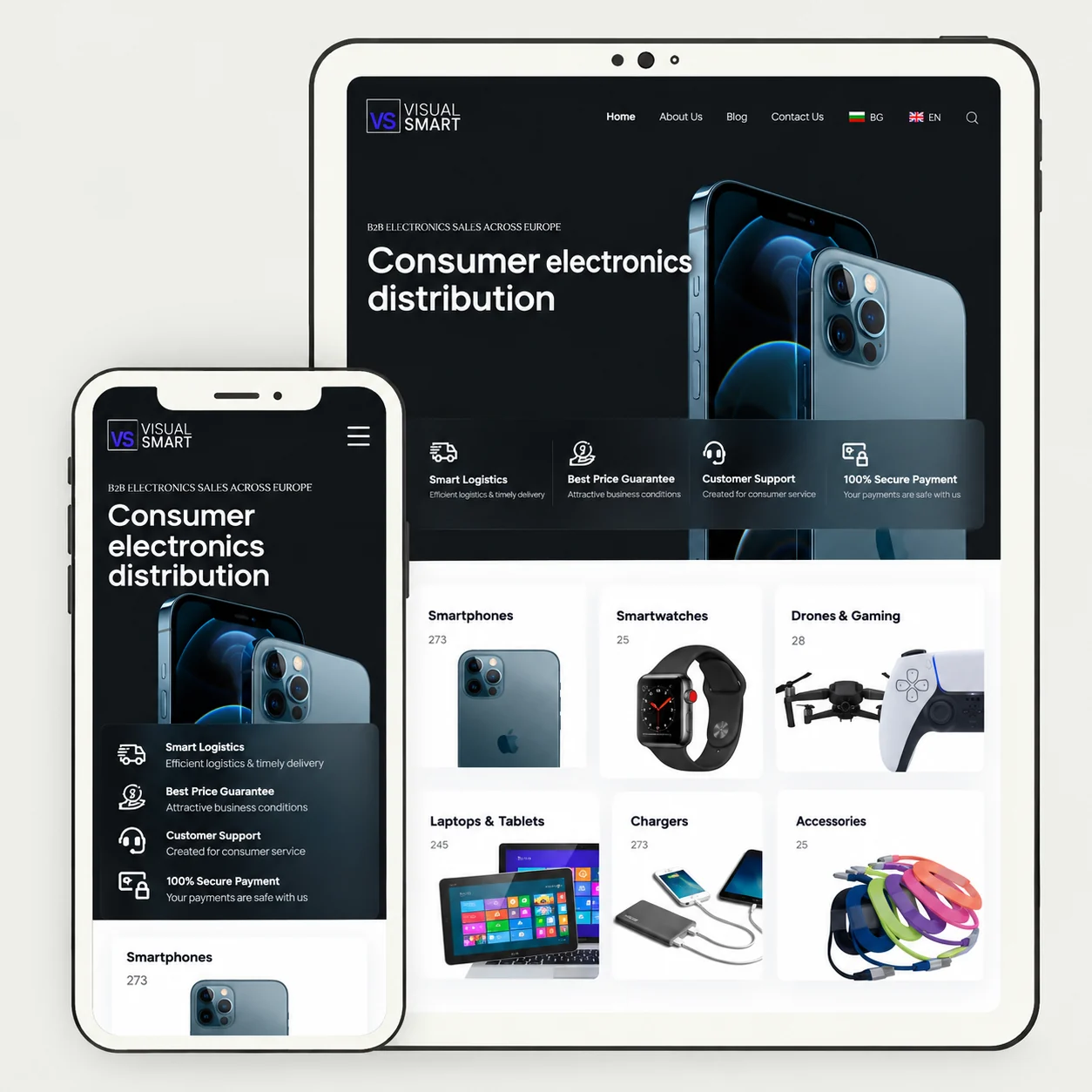 Visual Smart — previzualizarea designului site-ului