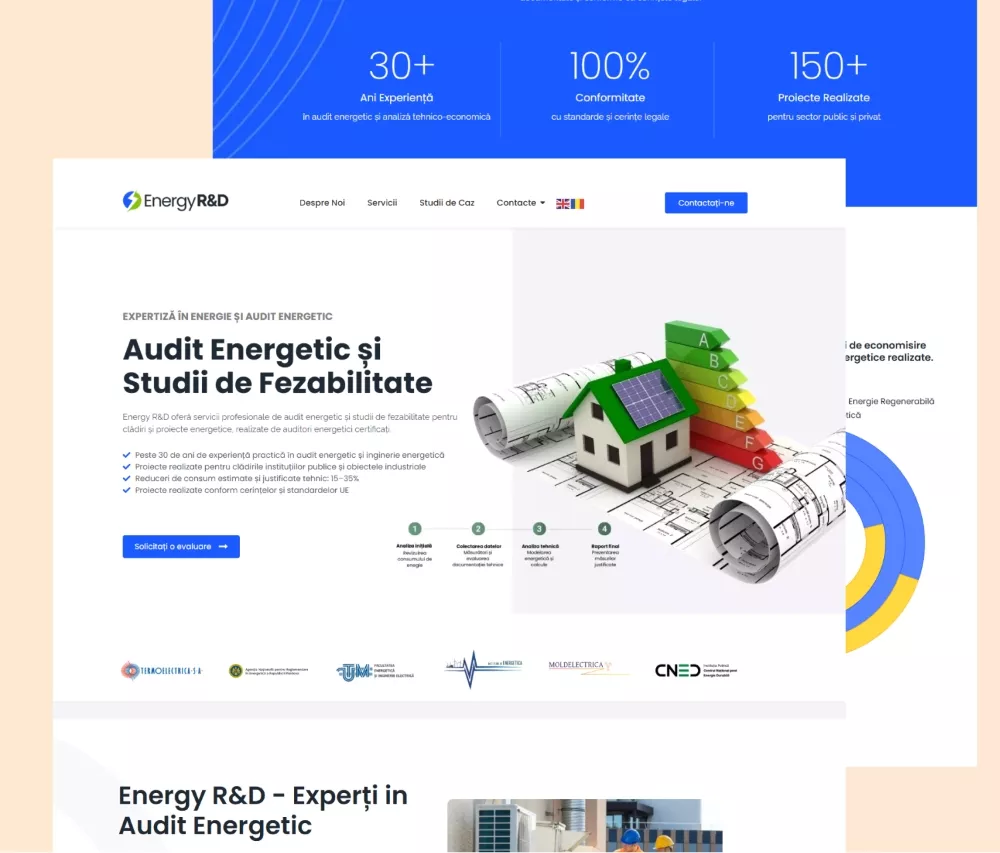 energy rd business website one page